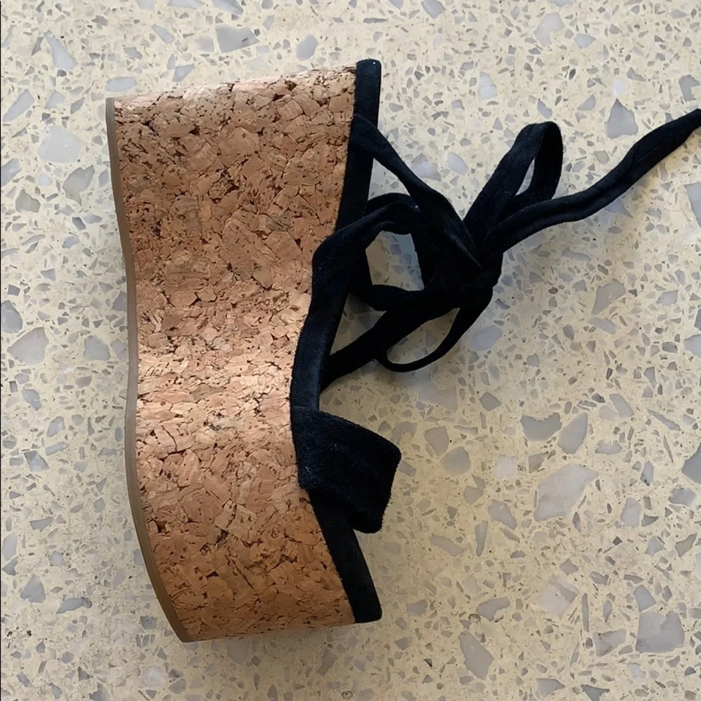 Isabel Marant Black Suede Cork Platform Sandals - Picture 4 of 11